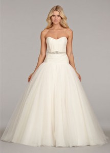 hayley-paige-bridal-georgette-tulle-dropped-bridal-ball-ruched-sweetheart-beaded-sash-chapel-train-6407_lg